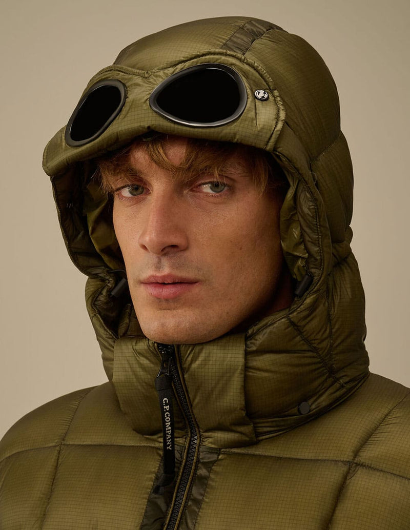 Chaqueta C.P. Company Extrafine Merino Wool Mixed Full Zip Goggle Verde Hombre
