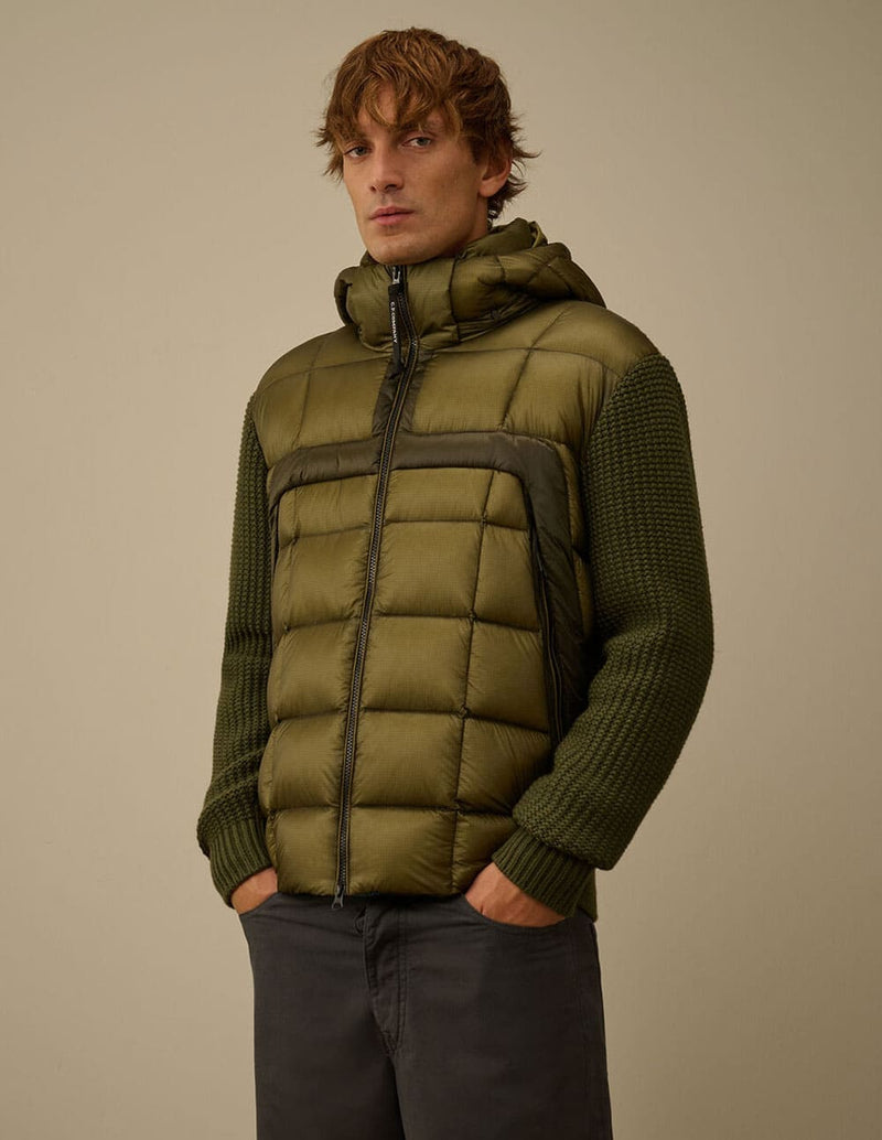 Chaqueta C.P. Company Extrafine Merino Wool Mixed Full Zip Goggle Verde Hombre
