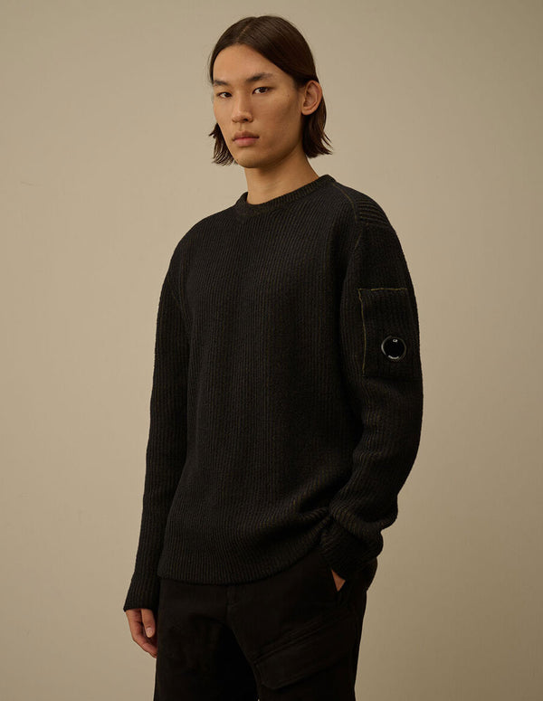 Jersey C.P. Company Fleece Knit Crewneck Lens Verde Hombre