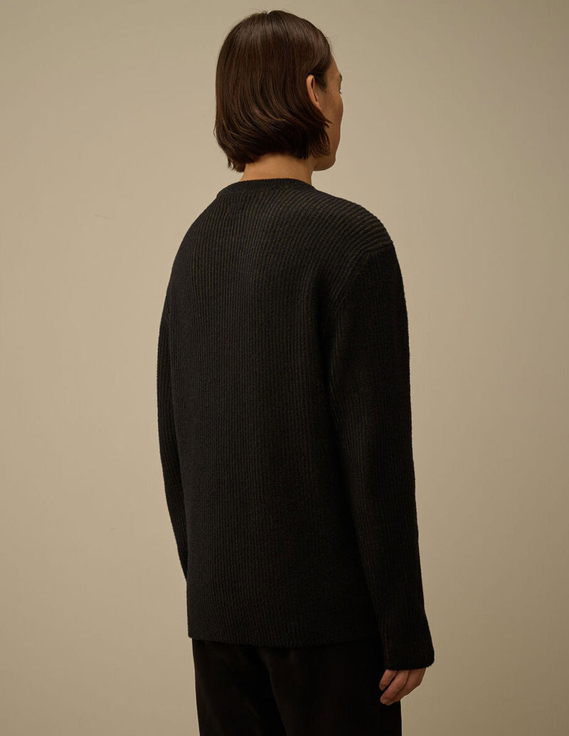 Jersey C.P. Company Fleece Knit Crewneck Lens Verde Hombre