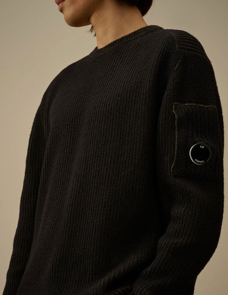 Jersey C.P. Company Fleece Knit Crewneck Lens Verde Hombre