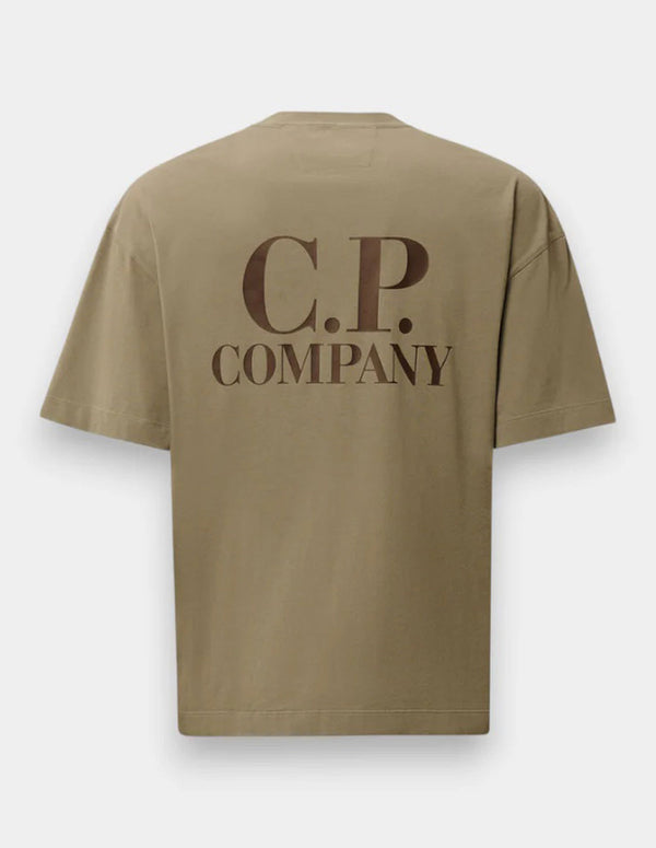 Camiseta C.P. Company con Logo Marrón Hombre