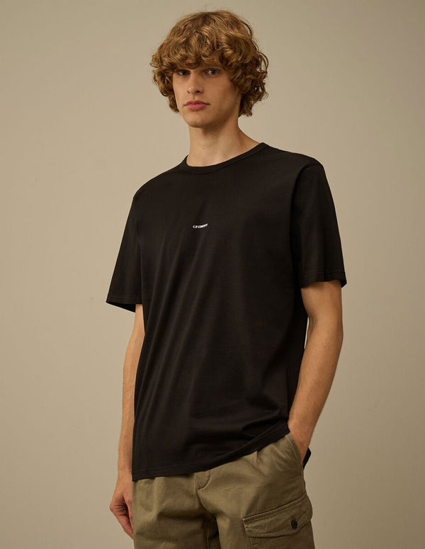 Camiseta C.P. Company Mercerized 70/2 Jersey Gasato Negra Hombre