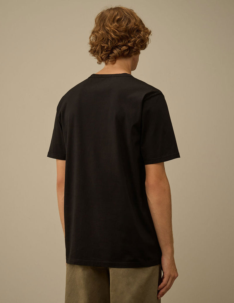Camiseta C.P. Company Mercerized 70/2 Jersey Gasato Negra Hombre