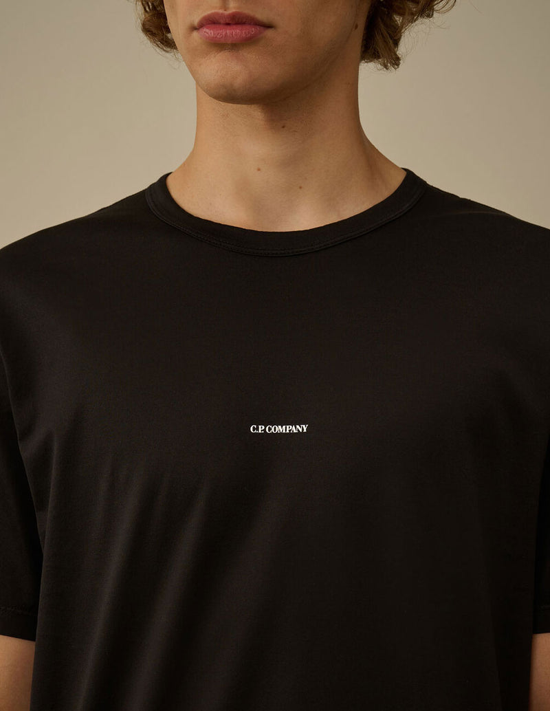 Camiseta C.P. Company Mercerized 70/2 Jersey Gasato Negra Hombre