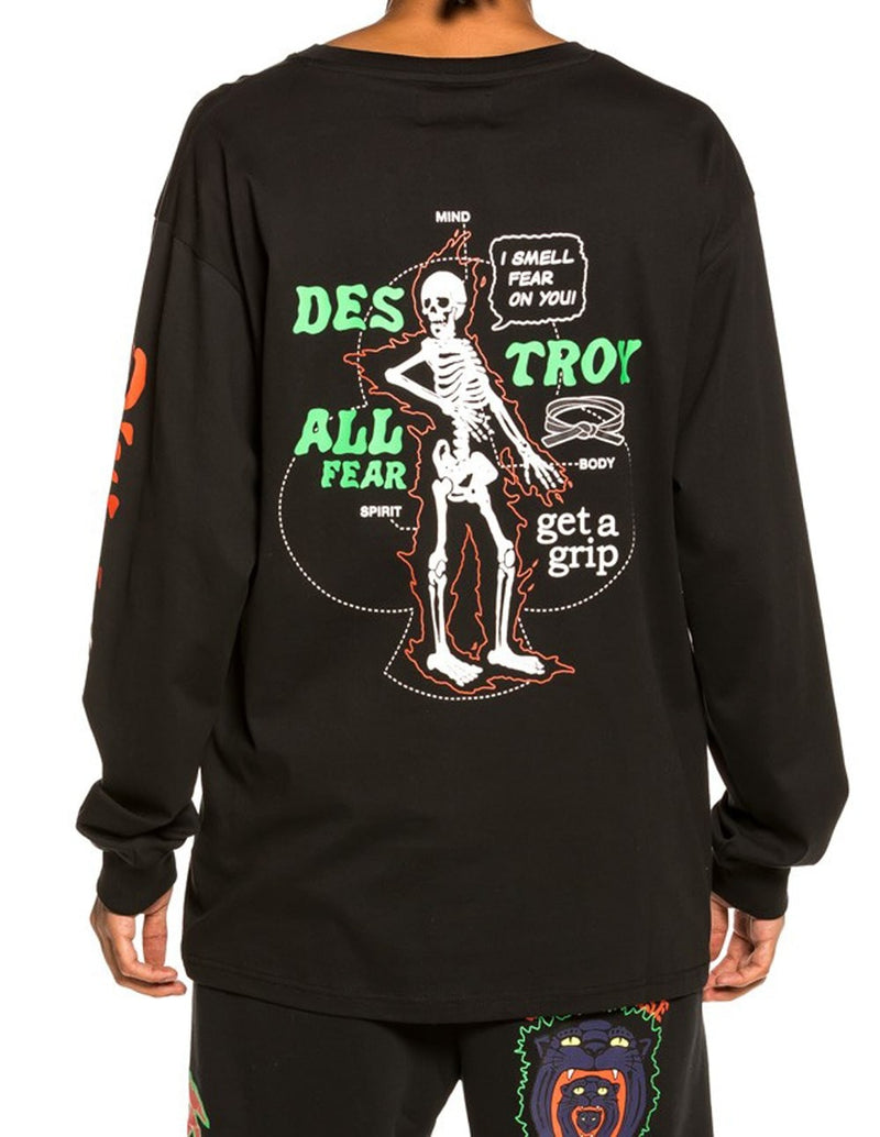 Camiseta Manga larga Grimey "Destroy All Fear" Negra Hombre