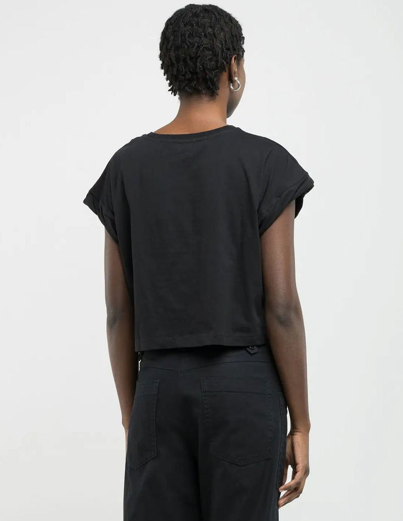 Camiseta Replay con Logo Estampado Negra Mujer