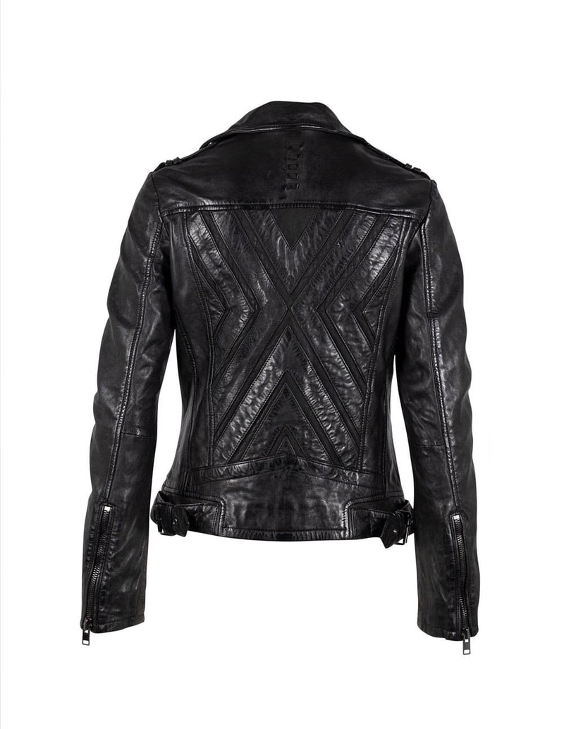 Chaqueta Gipsy de Cuero Kyra Negra Mujer