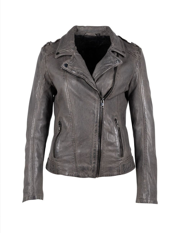 Chaqueta Gipsy de Cuero Kyra Gris Mujer