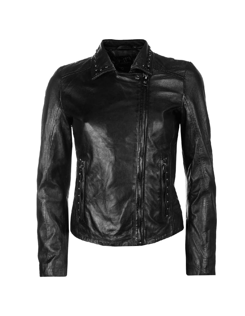 Chaqueta Gipsy de Cuero Benja Negra Mujer