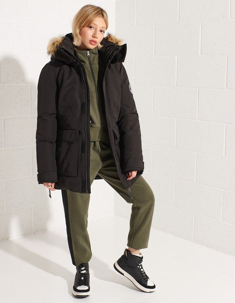 Parka con Capucha Superdry Code Everest Negra Mujer