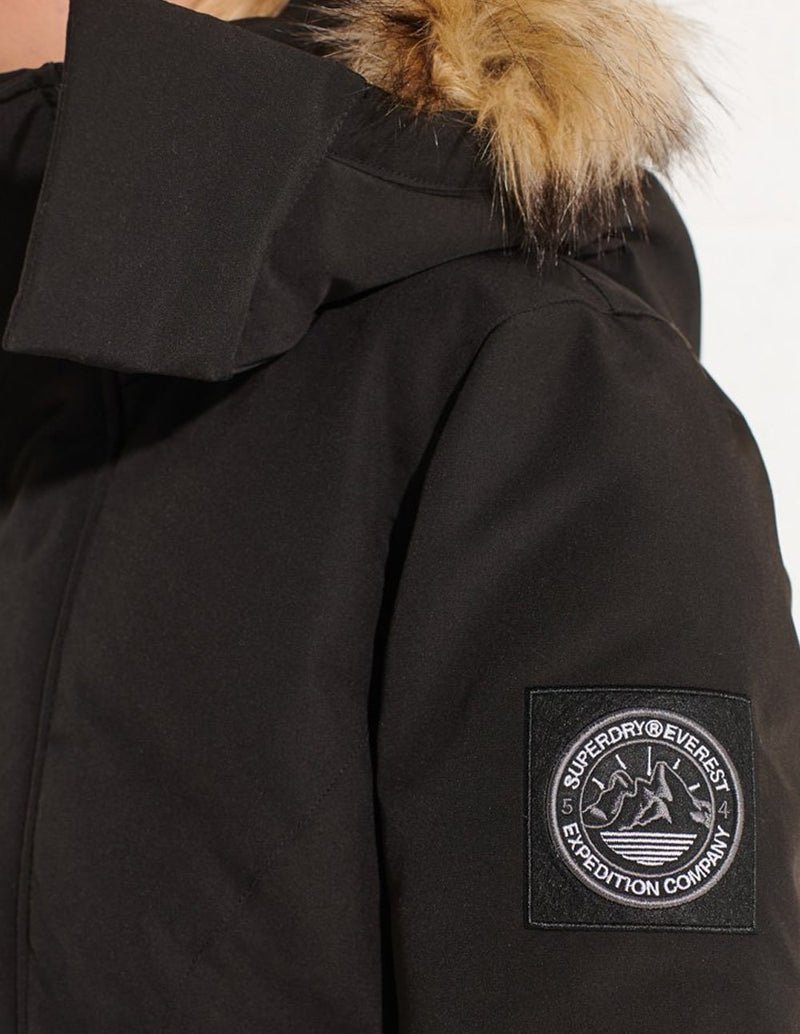 Parka con Capucha Superdry Code Everest Negra Mujer