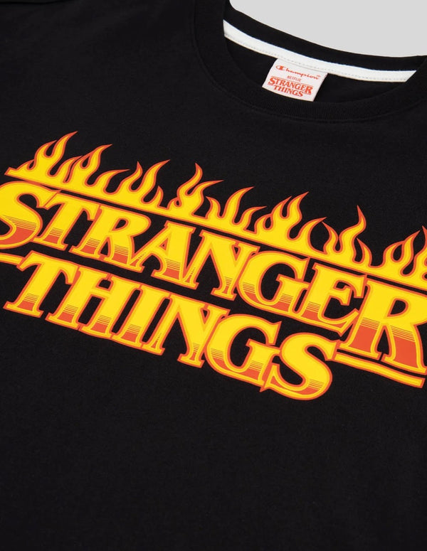 Champion x Stranger Things Black Unisex T-Shirt