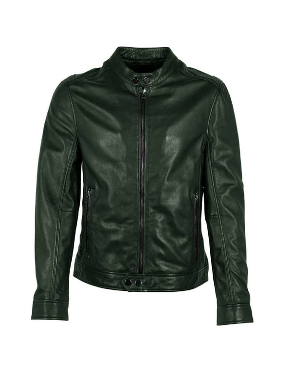 Chaqueta Gipsy de Cuero Occer Verde Hombre