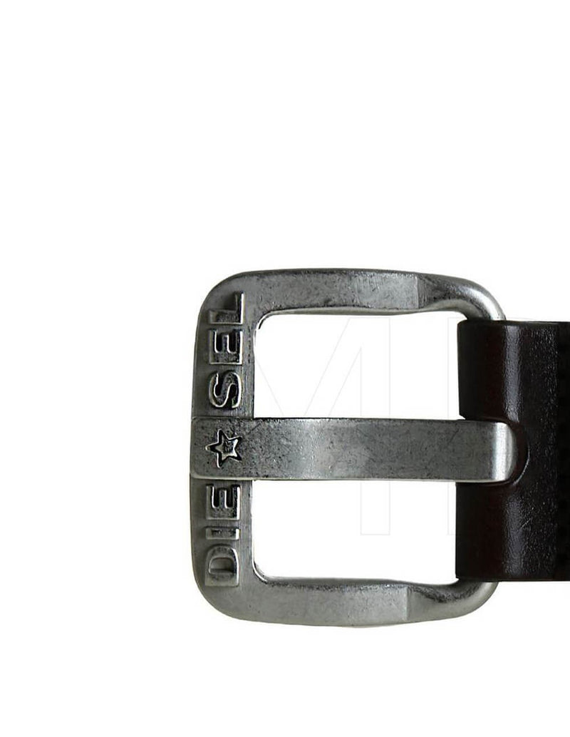Cinturón de Piel DIESEL con Logo en Hebilla Marrón de Hombre