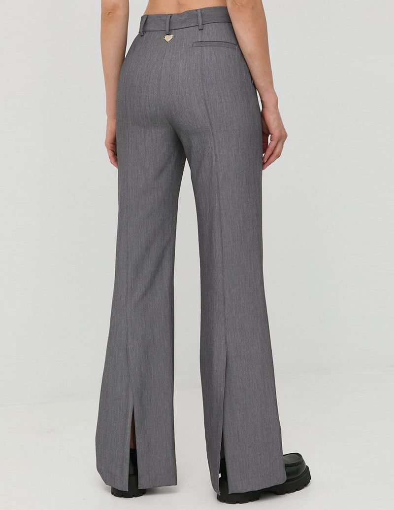 Pantalón TWINSET Acampanado con Abertura Gris Mujer