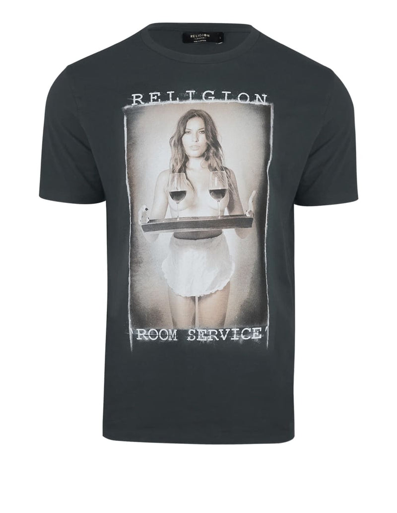 Camiseta RELIGION Room Service Negra Hombre