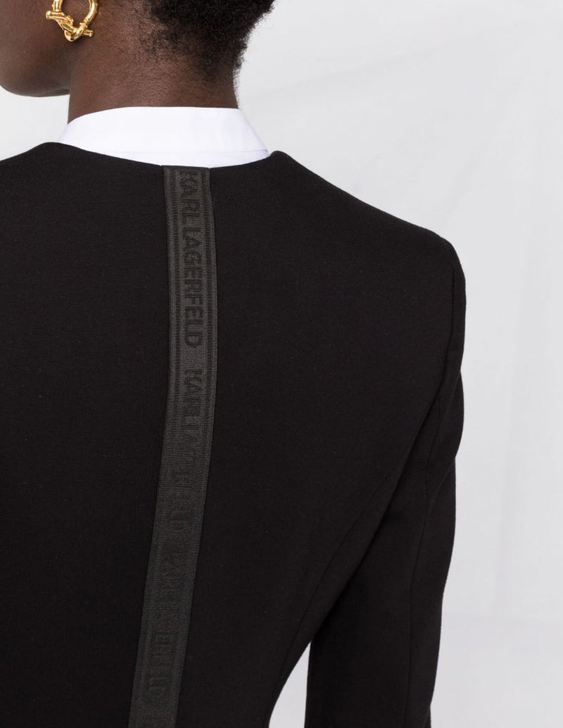 Blazer Karl Lagerfeld con Ribete con Logo en la Espalda Negra Mujer