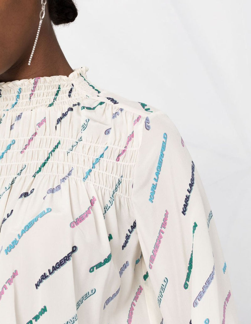 Blusa Karl Lagerfeld con Logo Estampado Multicolor Mujer
