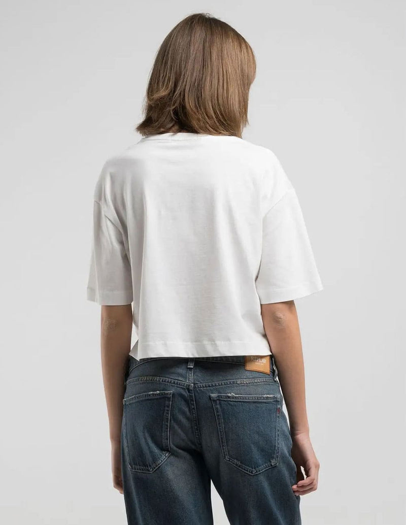 Camiseta Replay con Estampado Blanca Mujer
