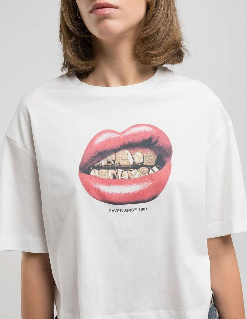 Camiseta Replay con Estampado Blanca Mujer