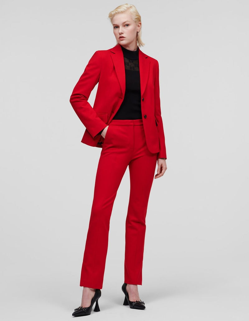 Pantalón Karl Lagerfeld con Aberturas Rojo Mujer