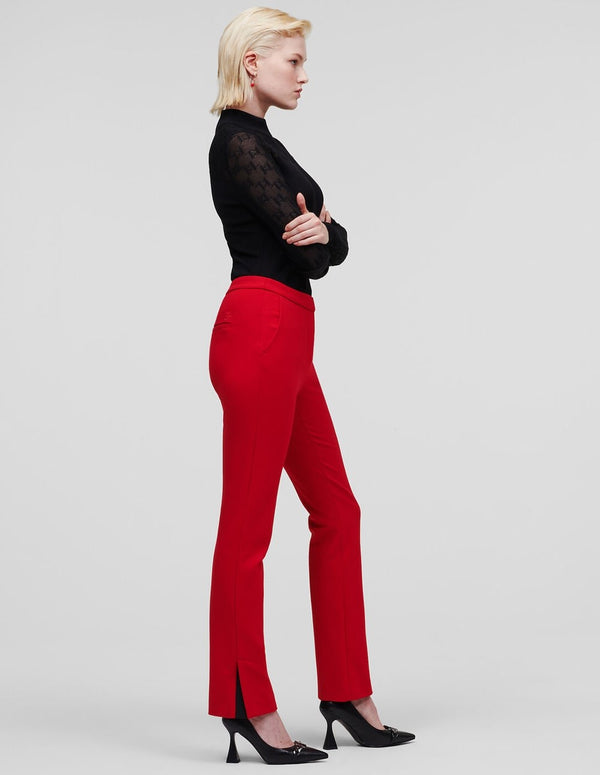 Karl Lagerfeld Red Women's Slit Trousers