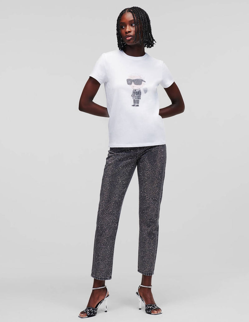 Karl Lagerfeld T-shirt with Stones Karl Iconik White Woman