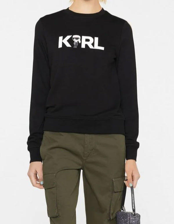 Sudadera Karl Lagerfeld Ikonik 2.0 Karl Logo Negra Mujer