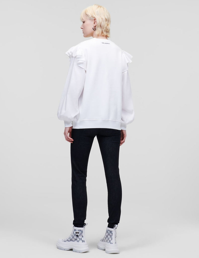 Sudadera Karl Lagerfeld Fabric Mix Blanca Mujer
