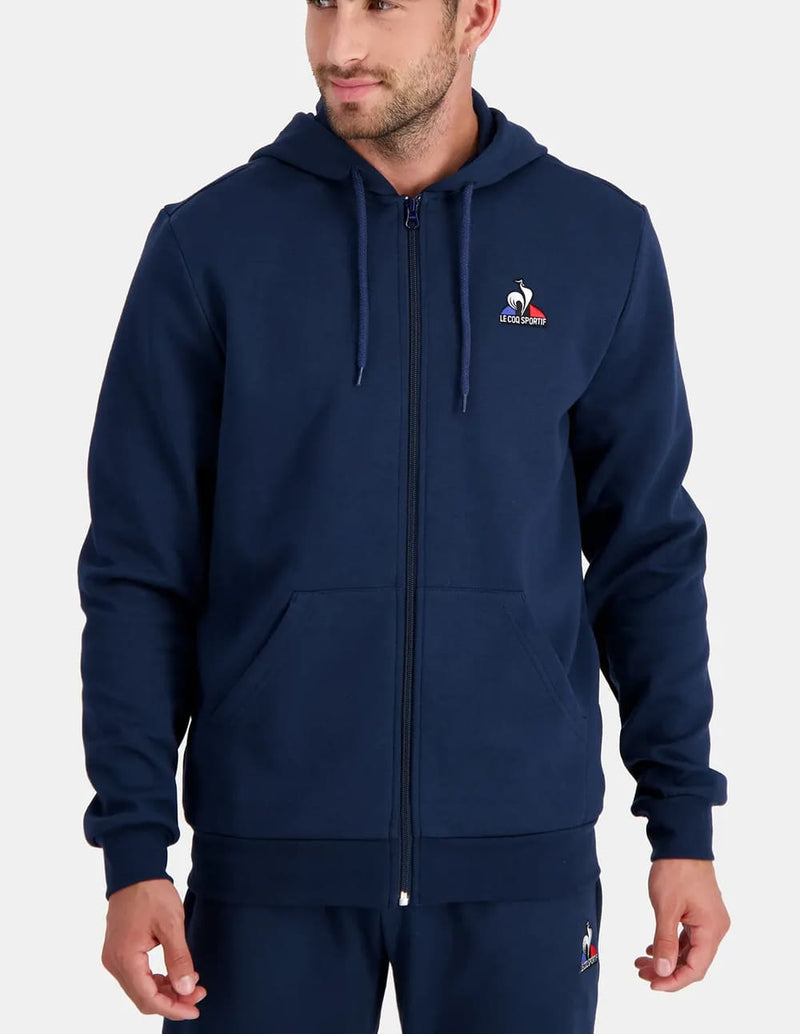 Sudadera Le Coq Sportif con Capucha y Cremallera Azul Marino Hombre