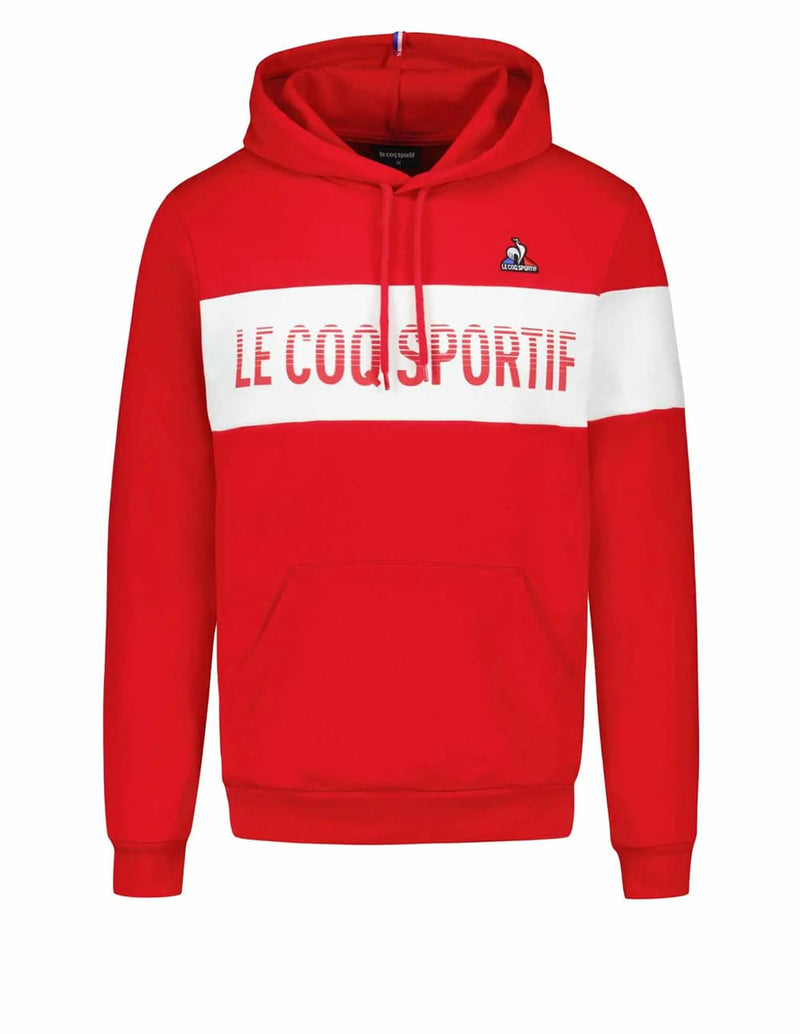 Sudadera con Capucha Le Coq Sportif con Logo Roja y Blanca Unisex