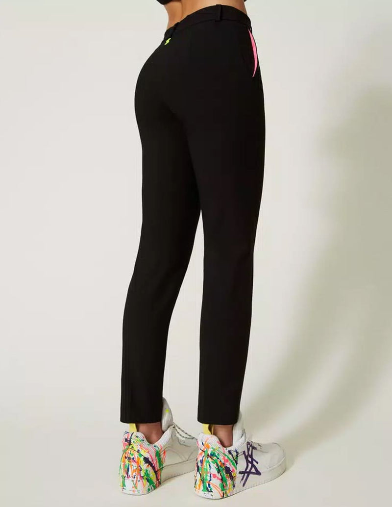 Pantalón TWINSET Myfo con Strass Negro Mujer