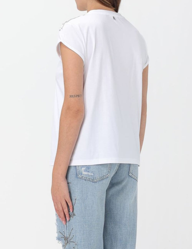 Camiseta TWINSET con Aplicaciones Blanca Mujer