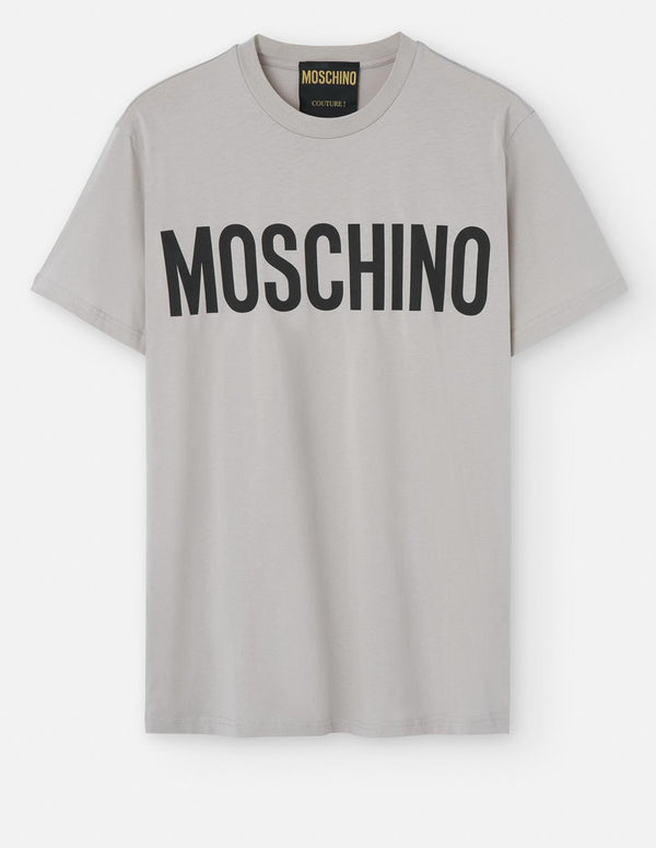 Camiseta Moschino con Logo Gris Hombre
