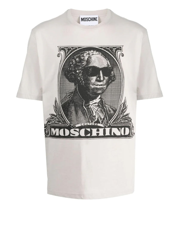 Camiseta Moschino Couture con Estampado Gris Hombre