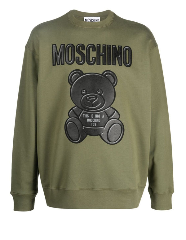 Sudadera Moschino Couture con Logo Teddy Bear Verde Hombre