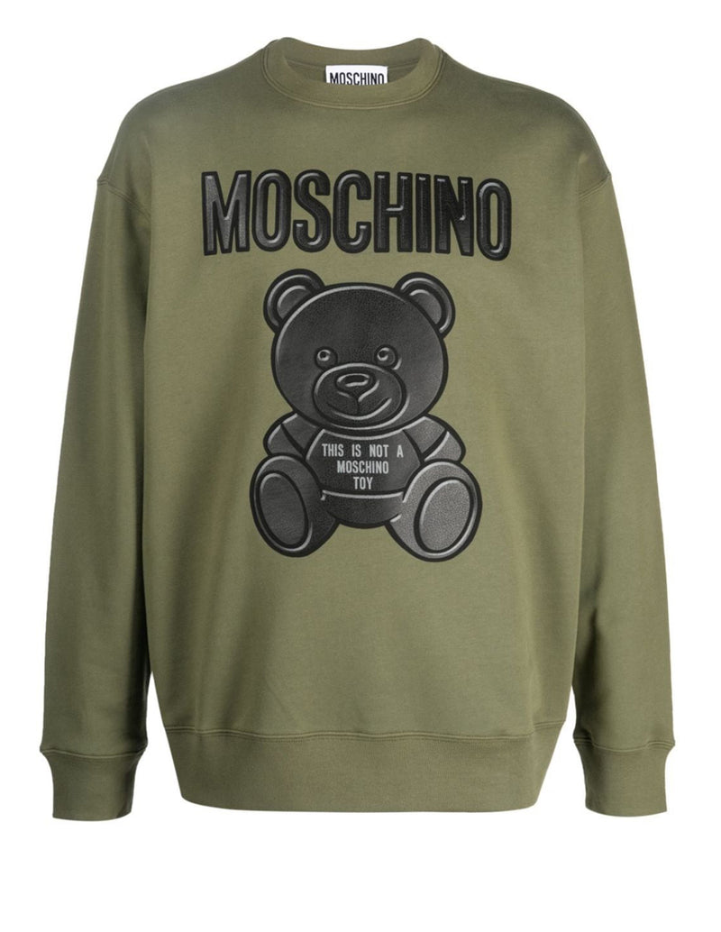 Sudadera Moschino Couture con Logo Teddy Bear Verde Hombre