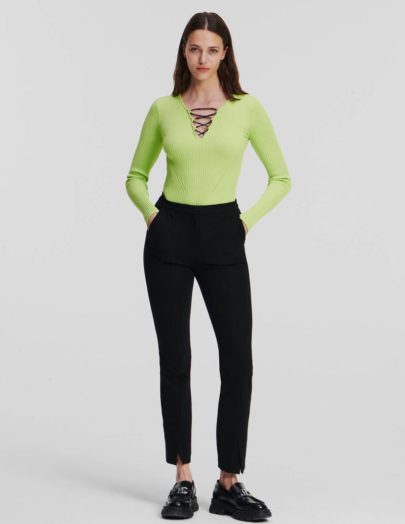 Karl Lagerfeld Knitted Trousers with Black Logo Women
