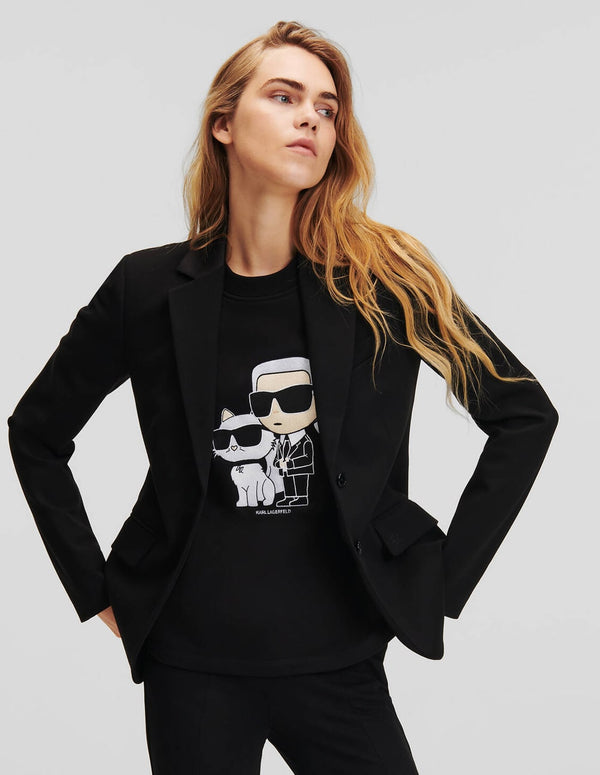 Karl Lagerfeld Black Knitted Jacket Women