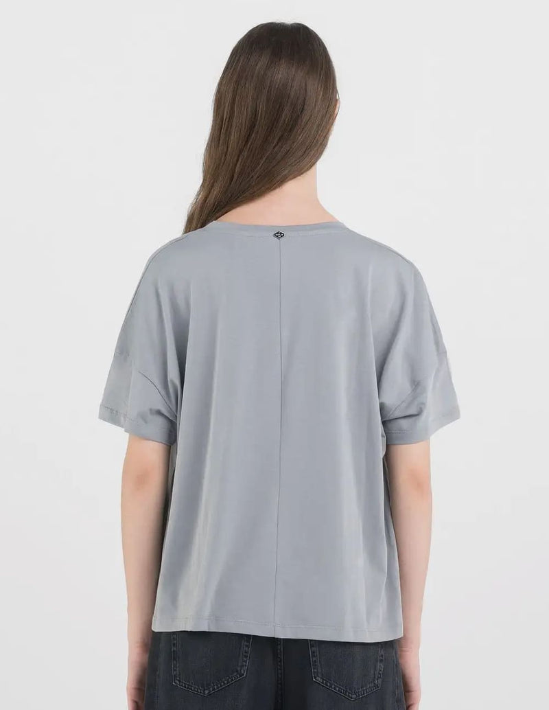 Camiseta Replay Holgada Gris Mujer