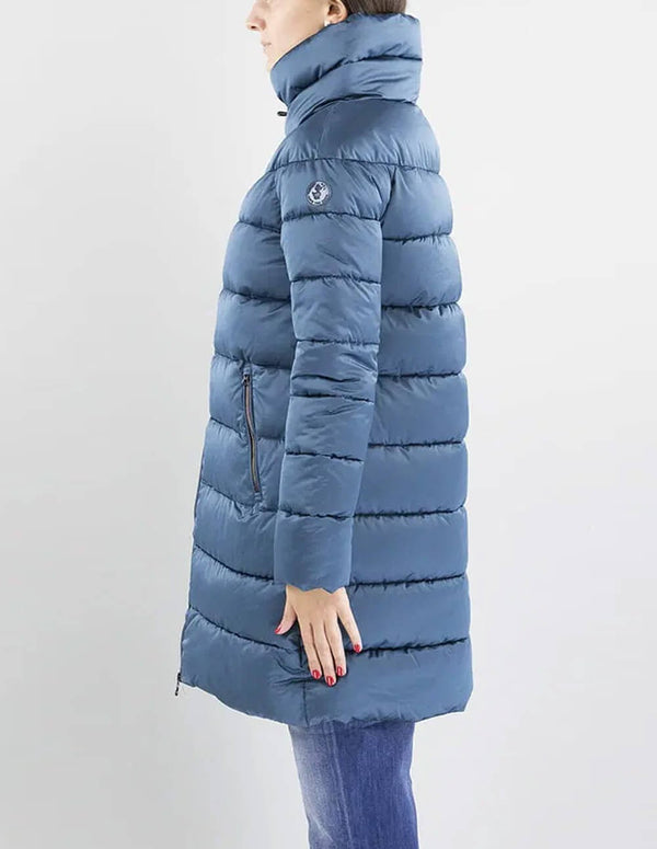 Save The Duck High Neck Coat Women Blue