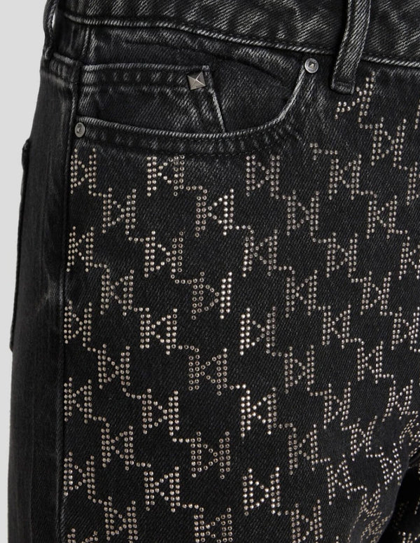 Pantalón Vaquero Karl Lagerfeld KL Monogram Gris Oscuro Mujer