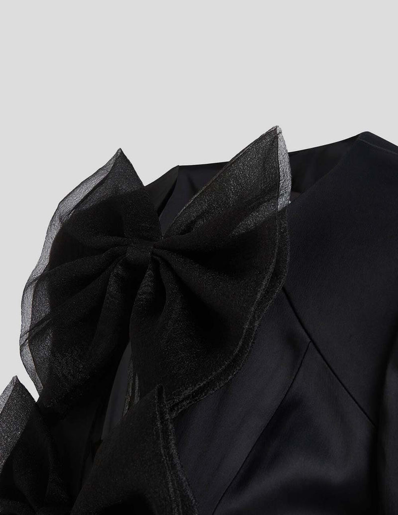 Vestido Karl Lagerfeld con Detalles de Lazos Negro Mujer