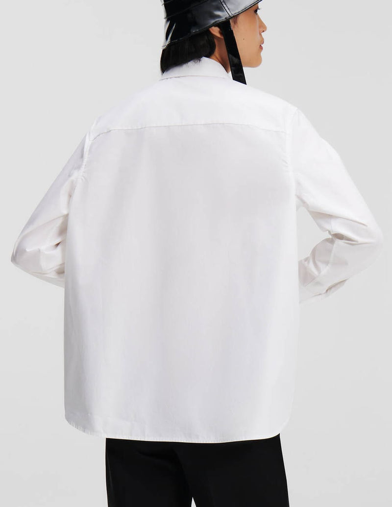 Camisa Karl Lagerfeld con Logo Bordado Blanca Mujer