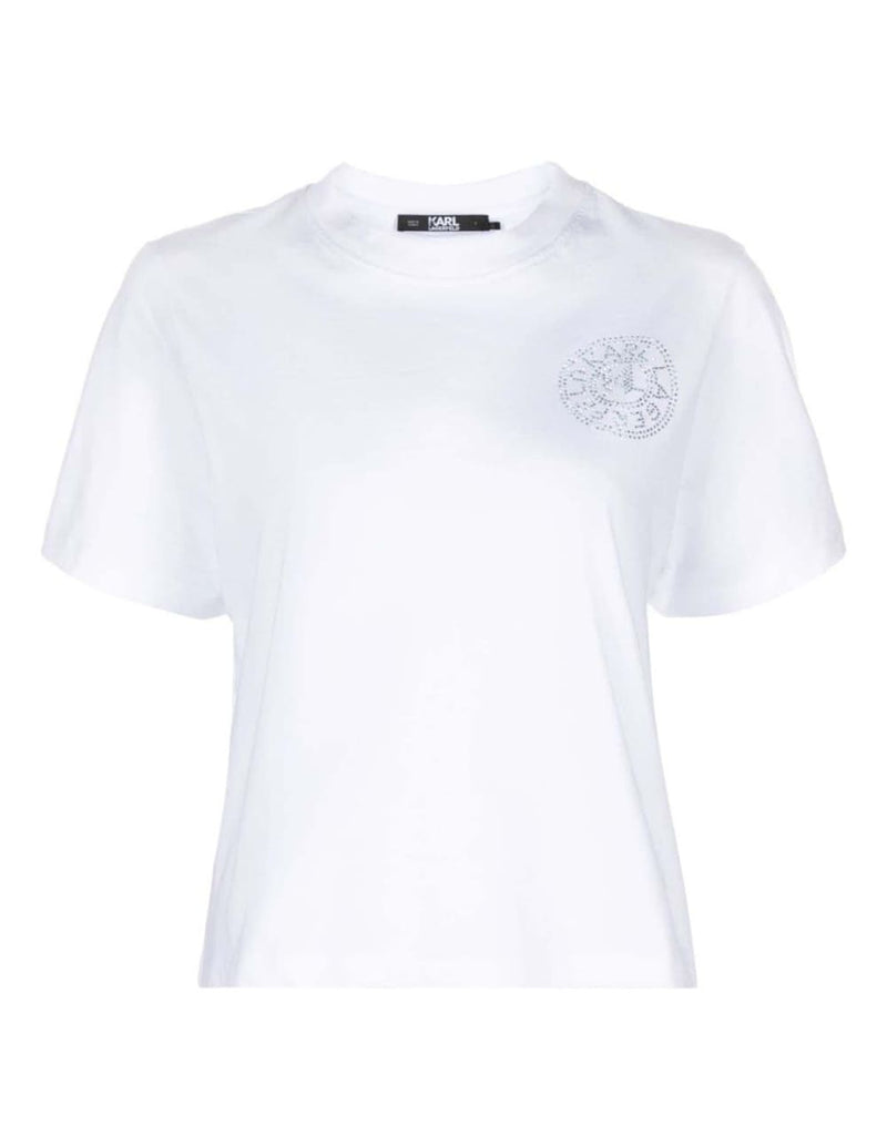 Camiseta Karl Lagerfeld con Logo Blanca Mujer