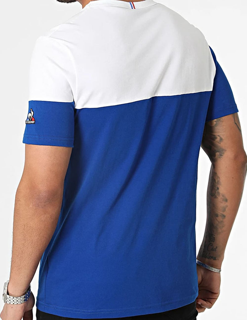 Camiseta Le Coq Sportif con Logo Azul y Blanca Hombre