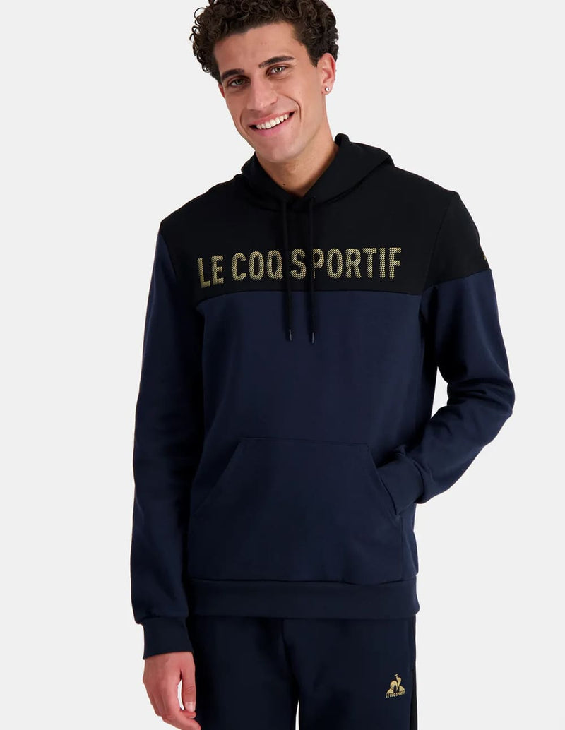 Sudadera con Capucha Le Coq Sportif con Logo Azul y Negra Hombre