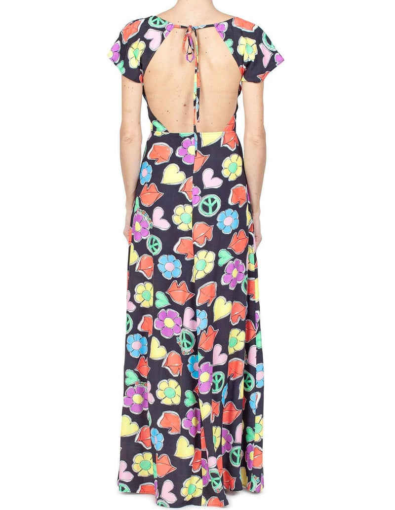 Vestido Midi Moschino Fantasy Estampado Multicolor Mujer