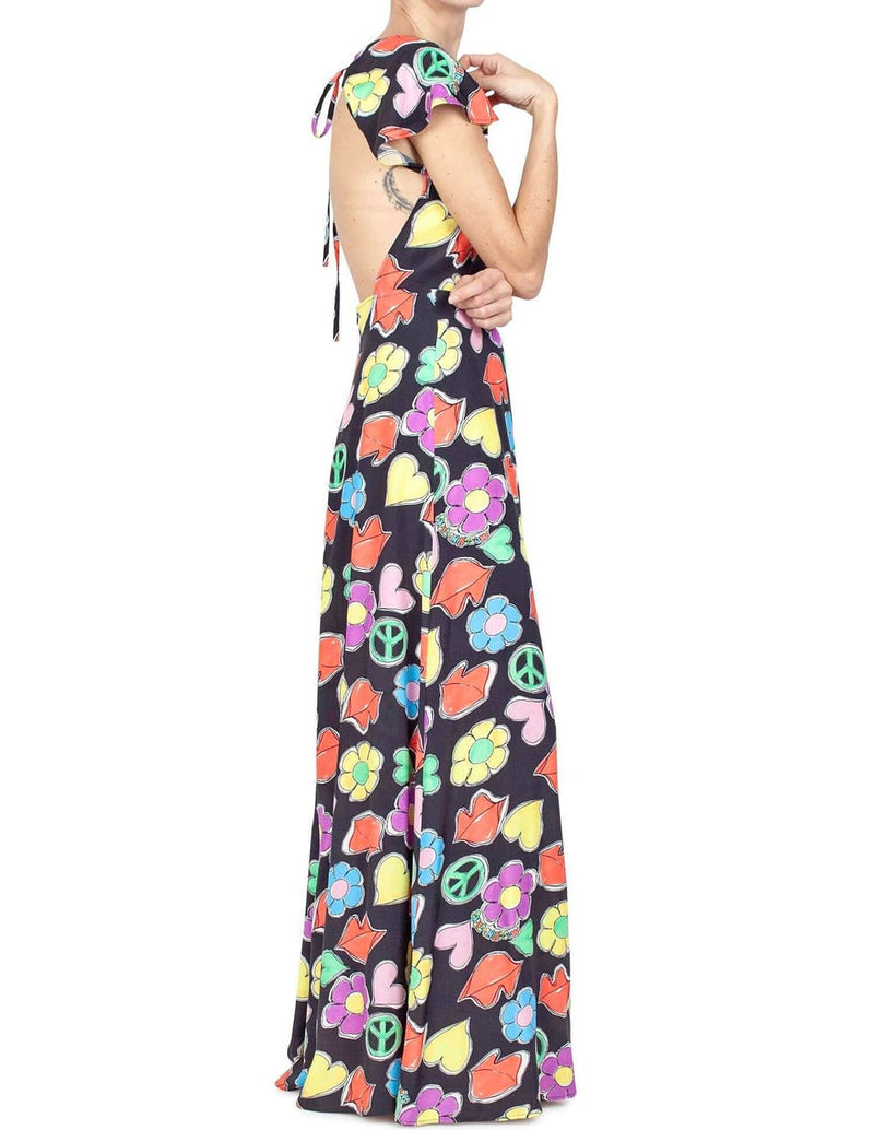 Vestido Midi Moschino Fantasy Estampado Multicolor Mujer